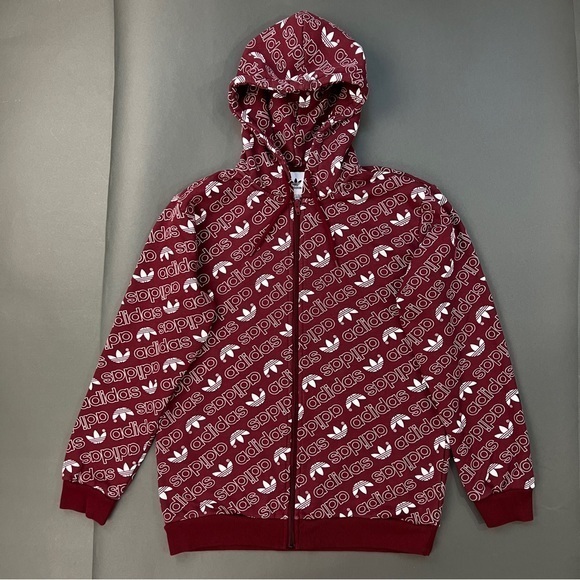 Adidas Monogram Zip Up Terrycloth Hoodie - Picture 1 of 9